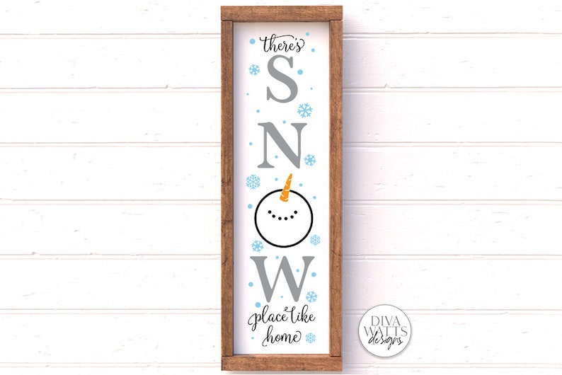 There's Snow Place Like Home Vertical Snowman SVG | Christmas / Winter ...