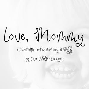 Fuente "Love Mommy" / Fuente manuscrita para sublimación, logotipos, baby showers, tarjetas, fuentes Cricut, fuente linda para planificador, fuente dulce