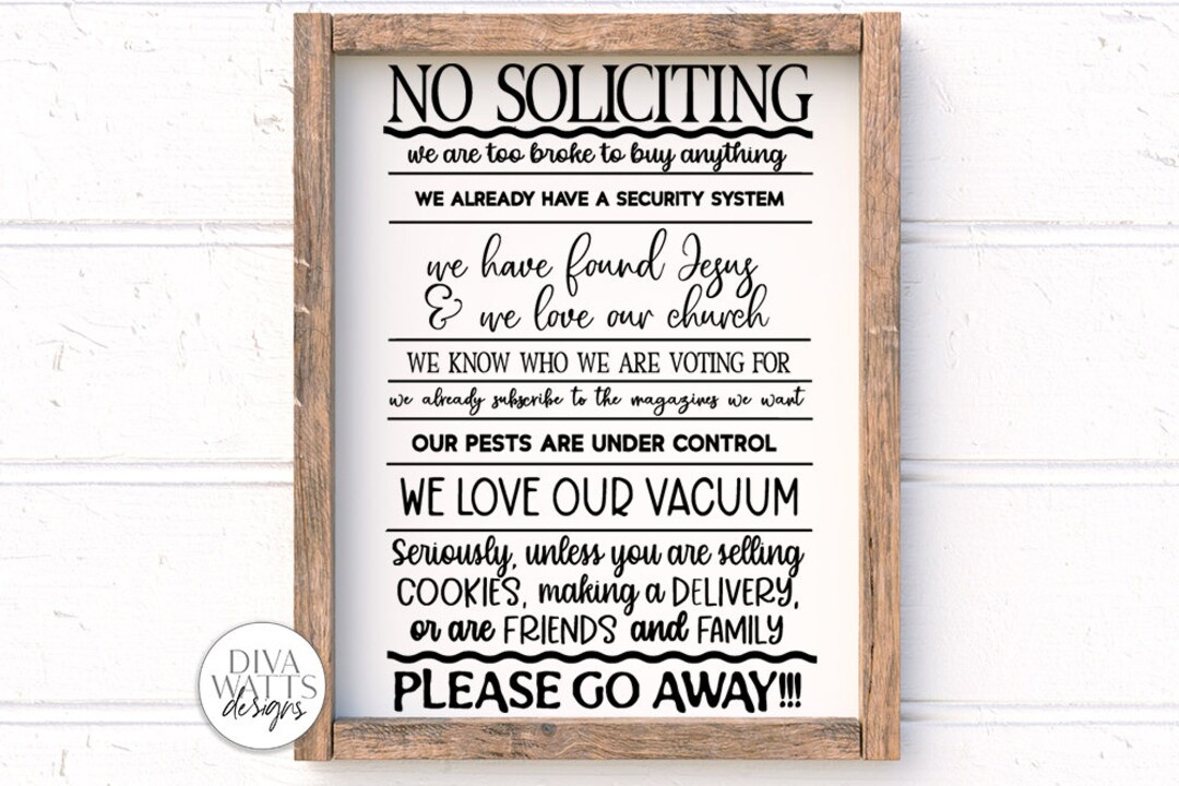 No Soliciting SVG | Farmhouse Entry Sign | DXF and More! - Etsy