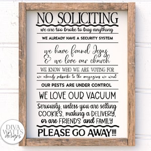 No Soliciting SVG | Farmhouse Entry Sign | DXF and More!