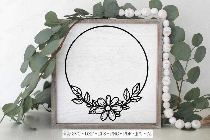 Download SVG Daisy Wreath Cutting File Farmhouse Rustic Vintage | Etsy