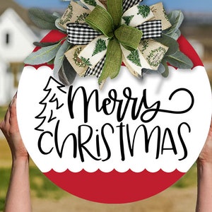 Merry Christmas SVG Door Hanger For Winter SVG Welcome Christmas SVG Door Hanger For Christmas Tree svg Front Door Decor Farmhouse Sign svg