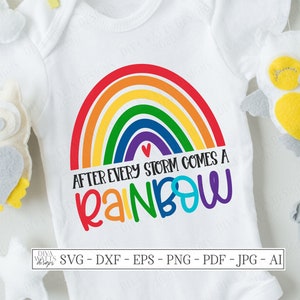 After Every Storm Comes A Rainbow SVG | Infant Loss Baby Bodysuit Design | dxf and more