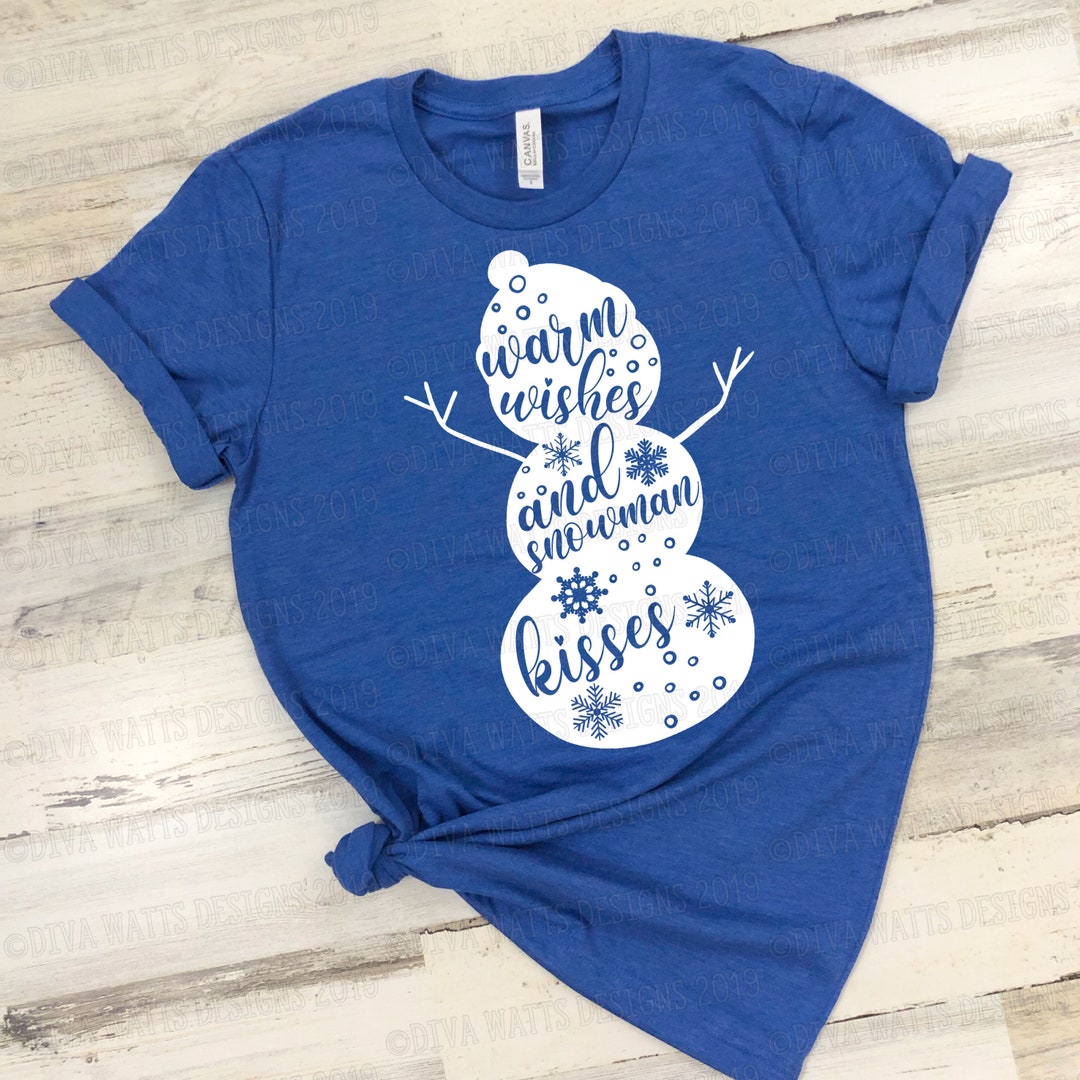 SVG Warm Wishes and Snowman Kisses Cutting File Silhouette Etsy