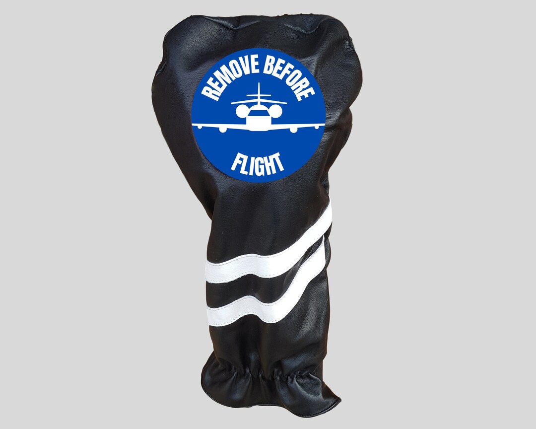 Remove Before Flight Leather Golf Headcover, Remove Before Flight