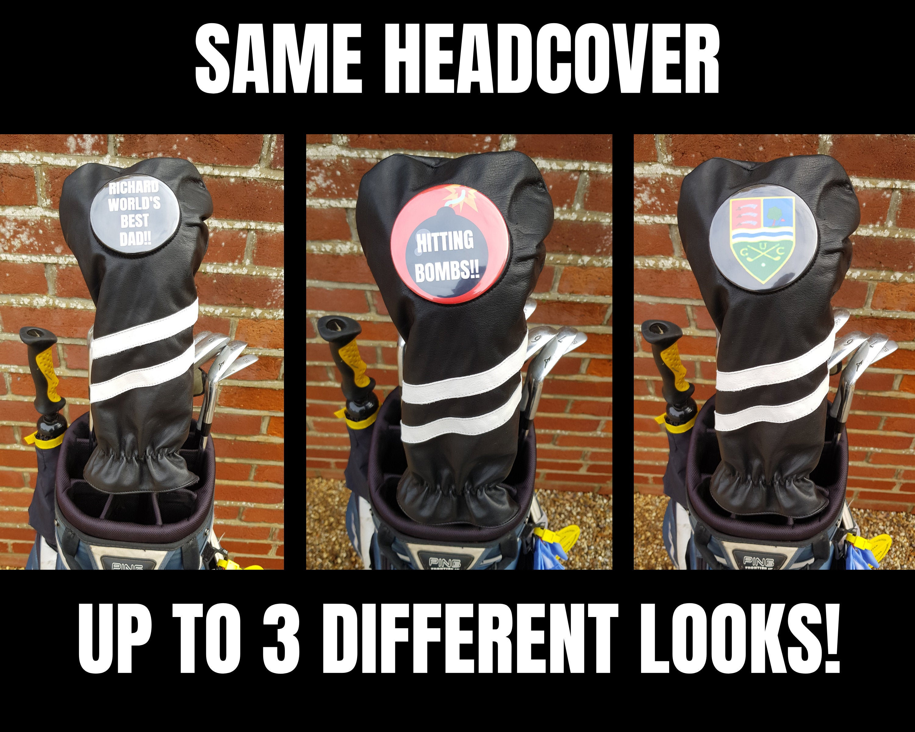 Leather Personalized Golf Headcovers Leather Custom Golf Club Etsy