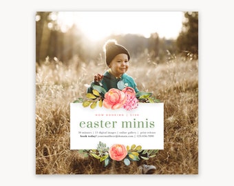 Easter Mini Session Template - Photography Pricing Template - Spring Session - Photography Marketing Board - Photographer Marketing Template