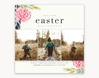 Easter Mini Session Template - Photography Pricing Template - Spring Session - Photography Marketing Board - Photographer Marketing Template