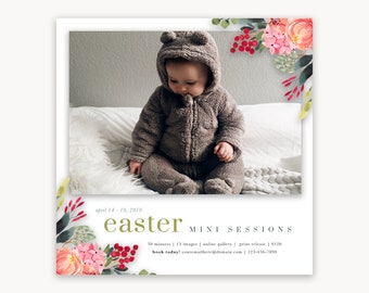 Easter Mini Session Template - Photography Pricing Template - Spring Session - Photography Marketing Board - Photographer Marketing Template