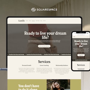 Squarespace Website Template for Life Coaches | Squarespace 7.1 Template for Coaches and Service Providers | The Camille Template