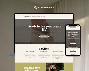 Camille Squarespace 7.1 Template: Elegant Website for Coaches & Therapists