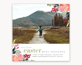 Easter Mini Session Template - Photography Pricing Template - Spring Session - Photography Marketing Board - Photographer Marketing Template