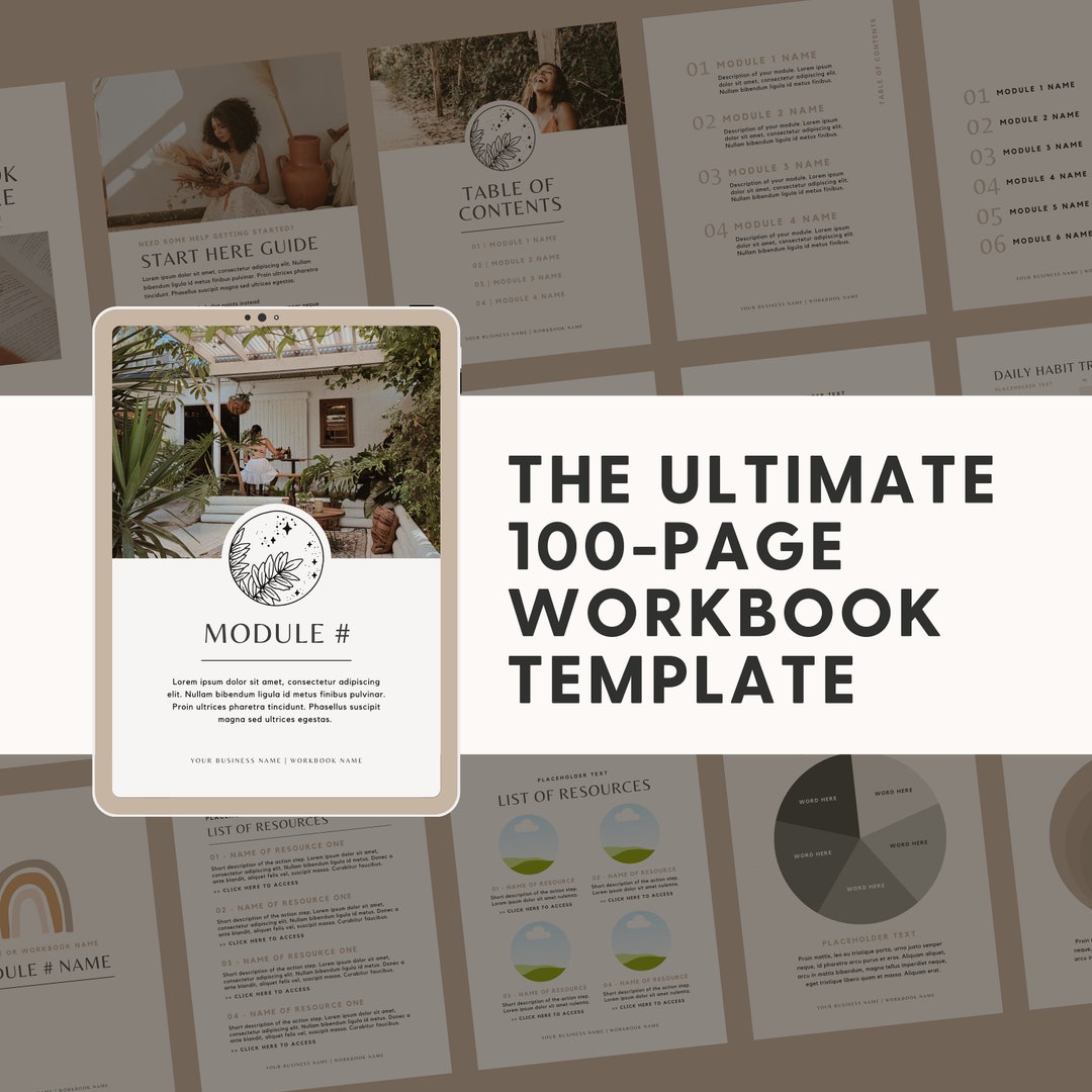 100-page Workbook Template: Customizable Canva Layout - Etsy