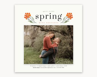 Spring Mini Session Template - Mini Session Flyer - Photography Pricing Template - Spring Marketing Board - Photographer Marketing Template