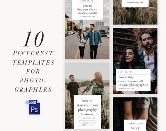 Pinterest Templates for Photographers - Social Media - Pinterest Marketing - Branding - Pinterest Graphics - Marketing Templates