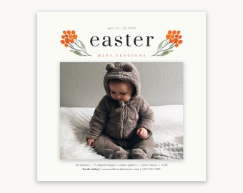 Easter Mini Session Template - Photography Pricing Template - Spring Session - Photography Marketing Board - Photographer Marketing Template