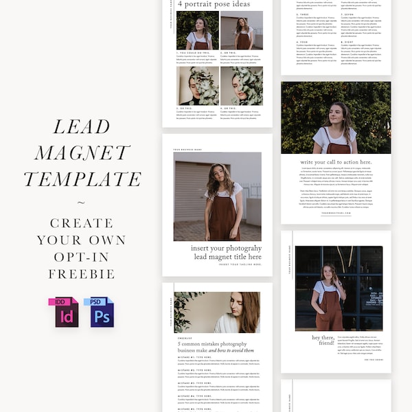 Lead Magnet Template for Photographers - Social Media Marketing - Opt-In Freebie - Email List - Newsletter - Marketing Kit