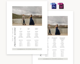 Photography Price List Template | Photography Pricing Guide | Photography Sell Sheet | Photography Flyer | Marketing | Instant Download!