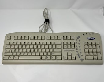 Micron NMB RT9258TW PS/2 Wired Vintage Beige Keyboard – Tested, Made in Thailand