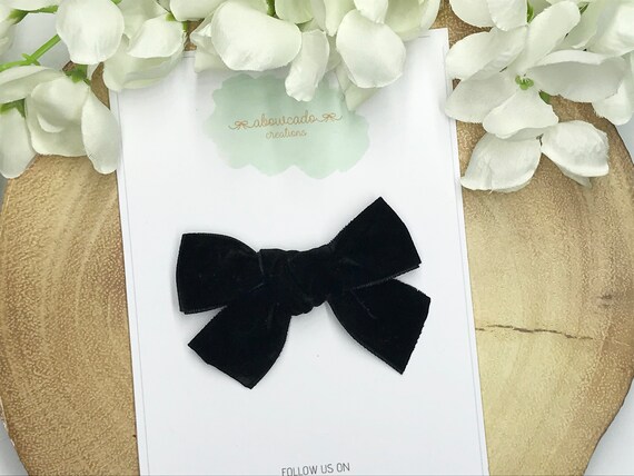 black velvet baby bow