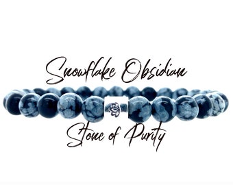 Snowflake Obsidian-Obsidian Jewelry - Calm Bracelet - Balance Bracelet - Transformation Bracelet - Spiritual Bracelet - Shadow Work