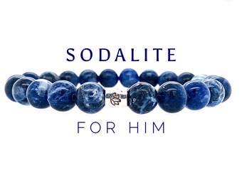Sodalite Bracelet - Unisex Bracelet -  Calming Bracelet - Spiritual Bracelet - Meditation Bracelet - Healing Bracelet - Yoga Bracelet