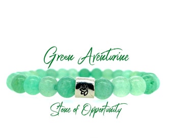 Green Aventurine - Aventurine Bracelet - Prosperity Bracelet - Chakra Bracelet - Abundance Bracelet - Opportunity Jewelry - Stretch Bracelet