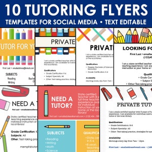 Tutoring Flyer Templates - 10 Digital Social Media Ads