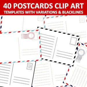 Postkarten Vorlagen Clip Art Set