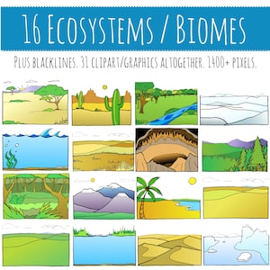 Biomes - Écosystèmes - Habitats Clip Art Graphiques