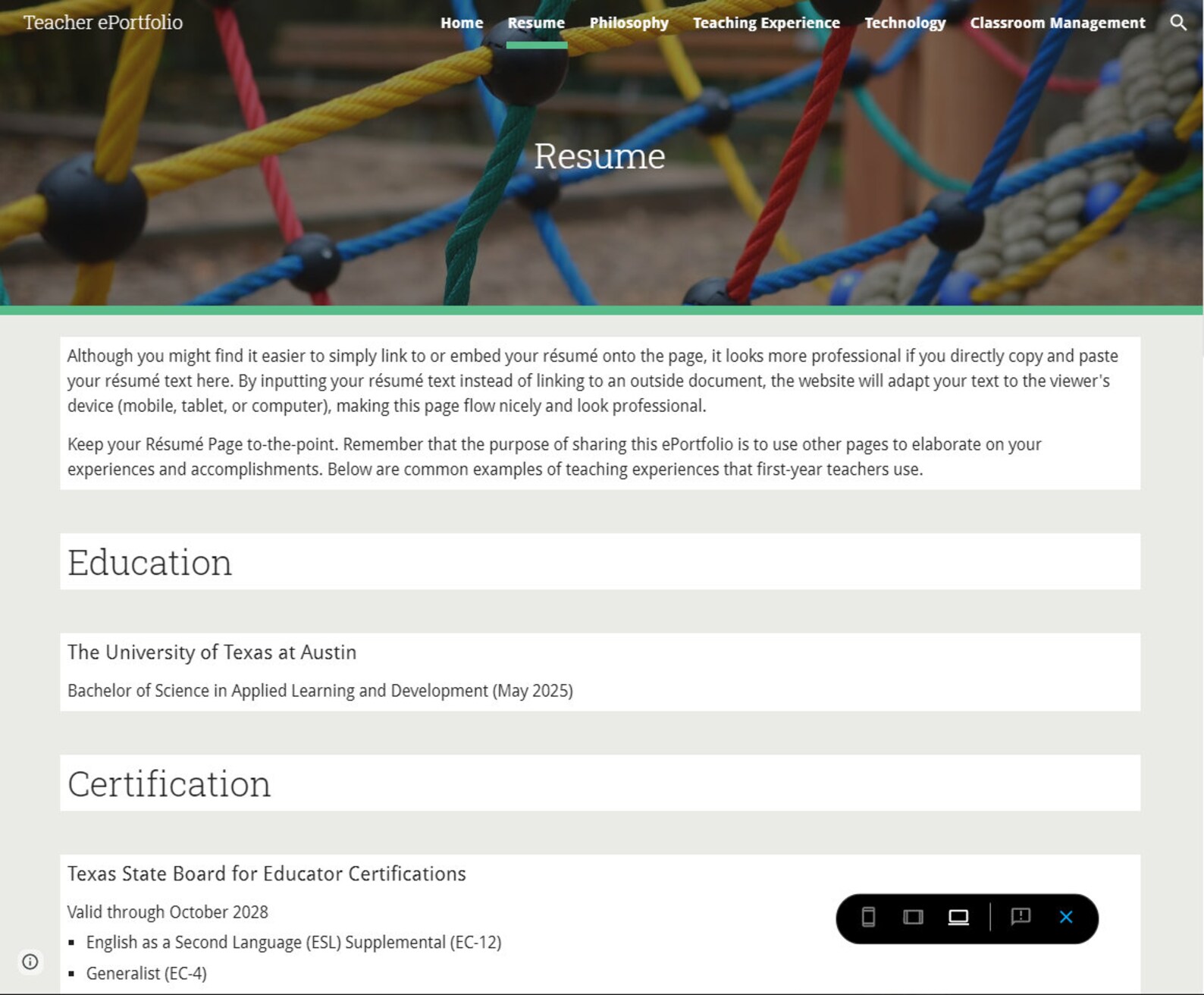 Teacher Portfolio site Template Etsy