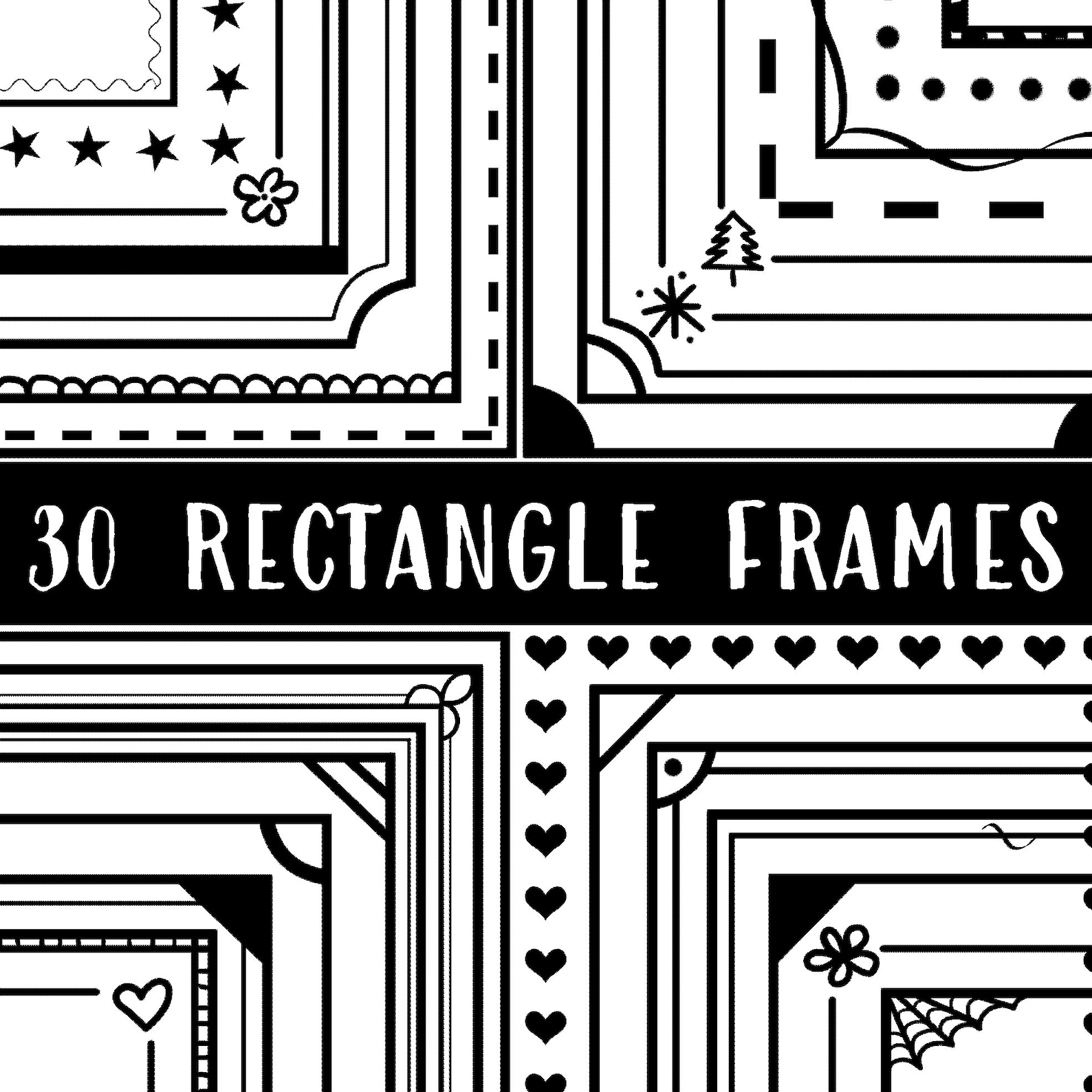 Rectangle Frames Borders 01 Etsy