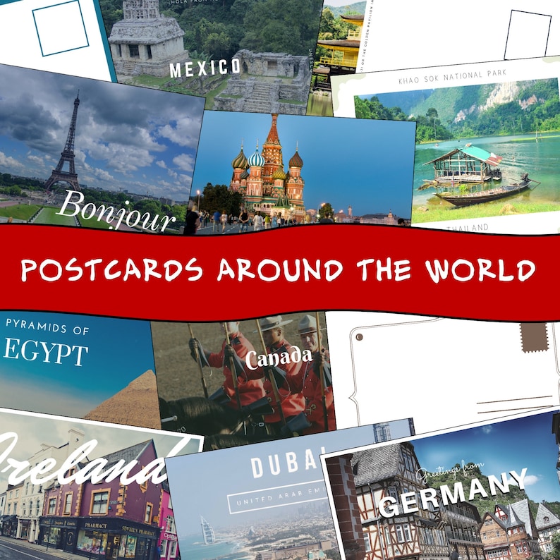 Postcards Around the World - Etsy