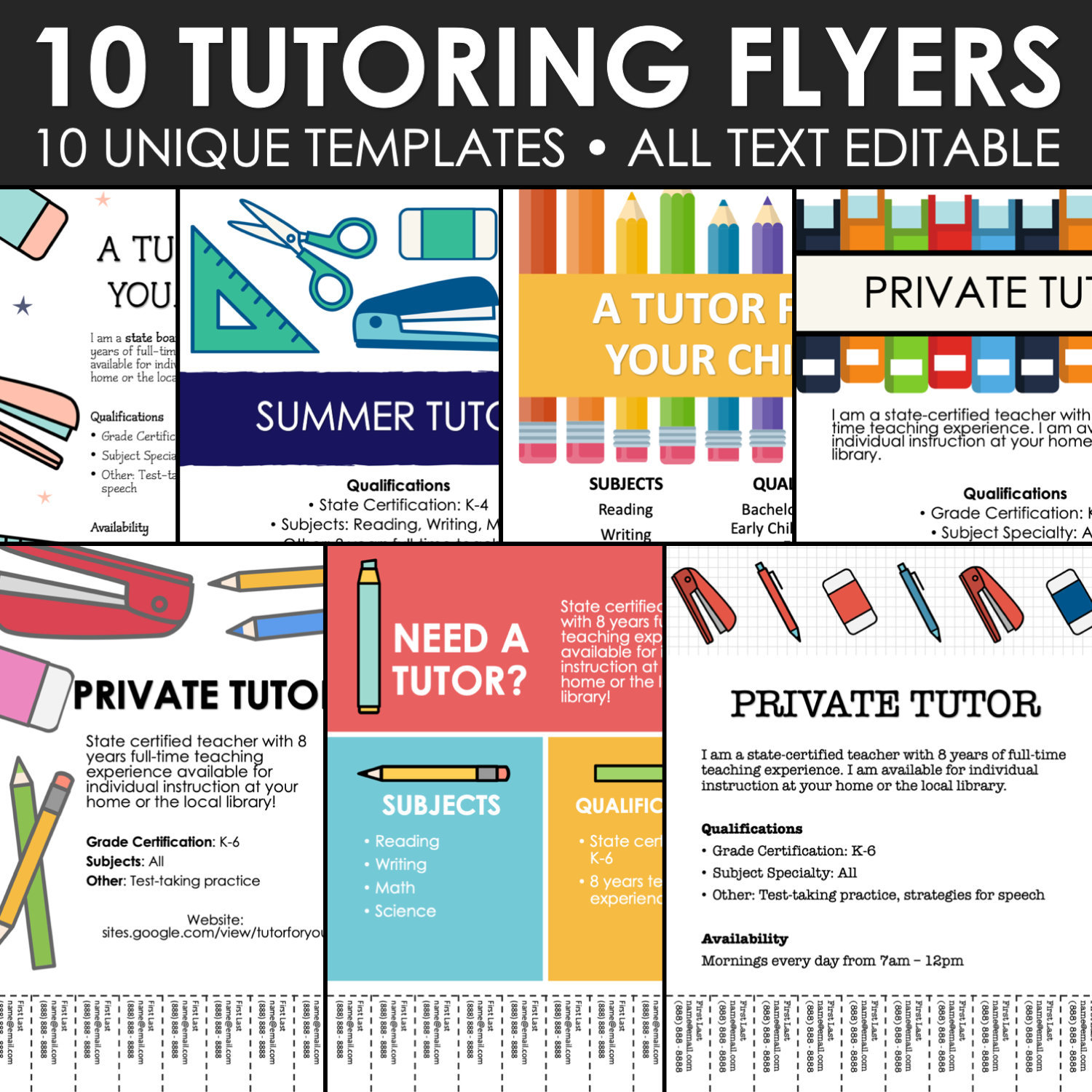 private tutoring flyer