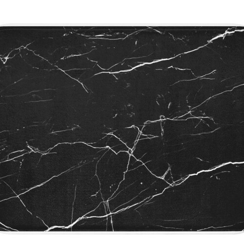 Black Marble Bath Mat Dark Stone Bathroom Rug Minimal Etsy