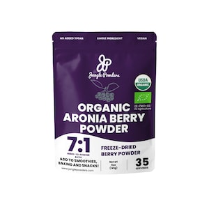 Jungle Powders Organic Aronia Berry Powder 5oz Bag, Freeze-Dried Chokeberry Extract from Whole Aronia Berries, Superfood, Gluten-Free