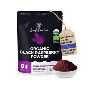 Jungle Powders Organic Black Raspberry Powder 5oz / 141g | USDA Organic Freeze Dried Raspberries Fruit Whole Berry Additive Filler Free