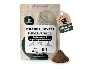 Jungle Powders Black Ant Extract Powder 30:1 Concentration, 94 Servings - 5oz of Pure Polyrhachis Black Ant Supplement, Support for Drive
