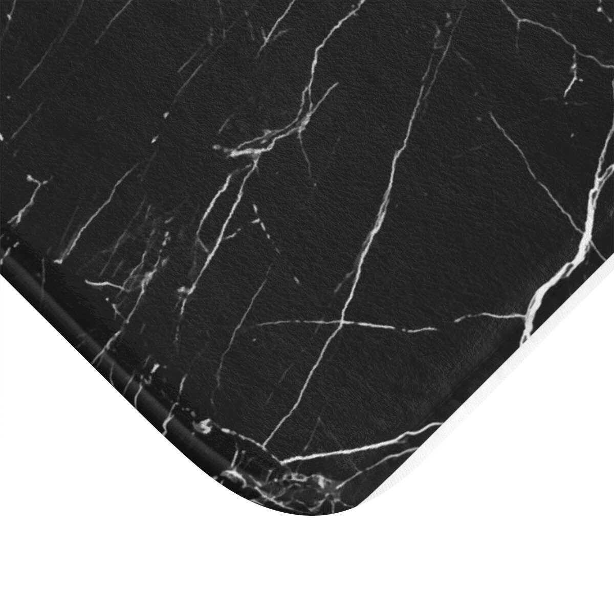 Black Marble Bath Mat Dark Stone Bathroom Rug Minimal Etsy