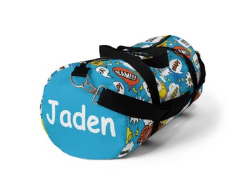Personalisierter Duffle Bag für Jungen - Personalisierter Duffle Bag für Jugendliche - Monogramm Sport Turnbeutel - Großer Canvas Seesack für Kinder