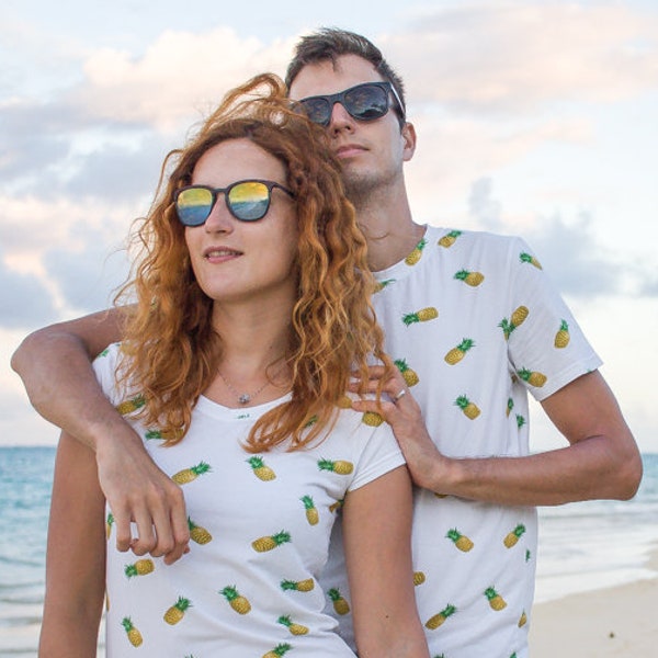 Pineapple T-shirts for couples, Couple gift,  Valentines shirts, couples shirts, couple matching shirts, Pärchen-T-shirt, couples shirts