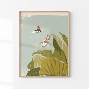 Surf Wall Art Digital Download Retro Surf Poster PRINTABLE Sea and Surf Wall Art for Beach House Decor