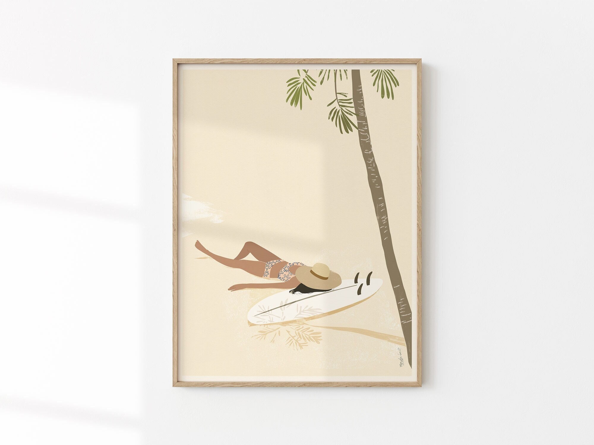Surfer girl poster - Etsy 日本