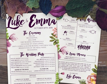 Floral Wedding Programma's