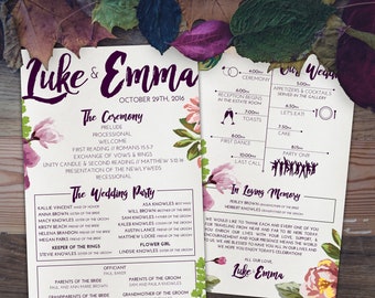 Floral Wedding Programs