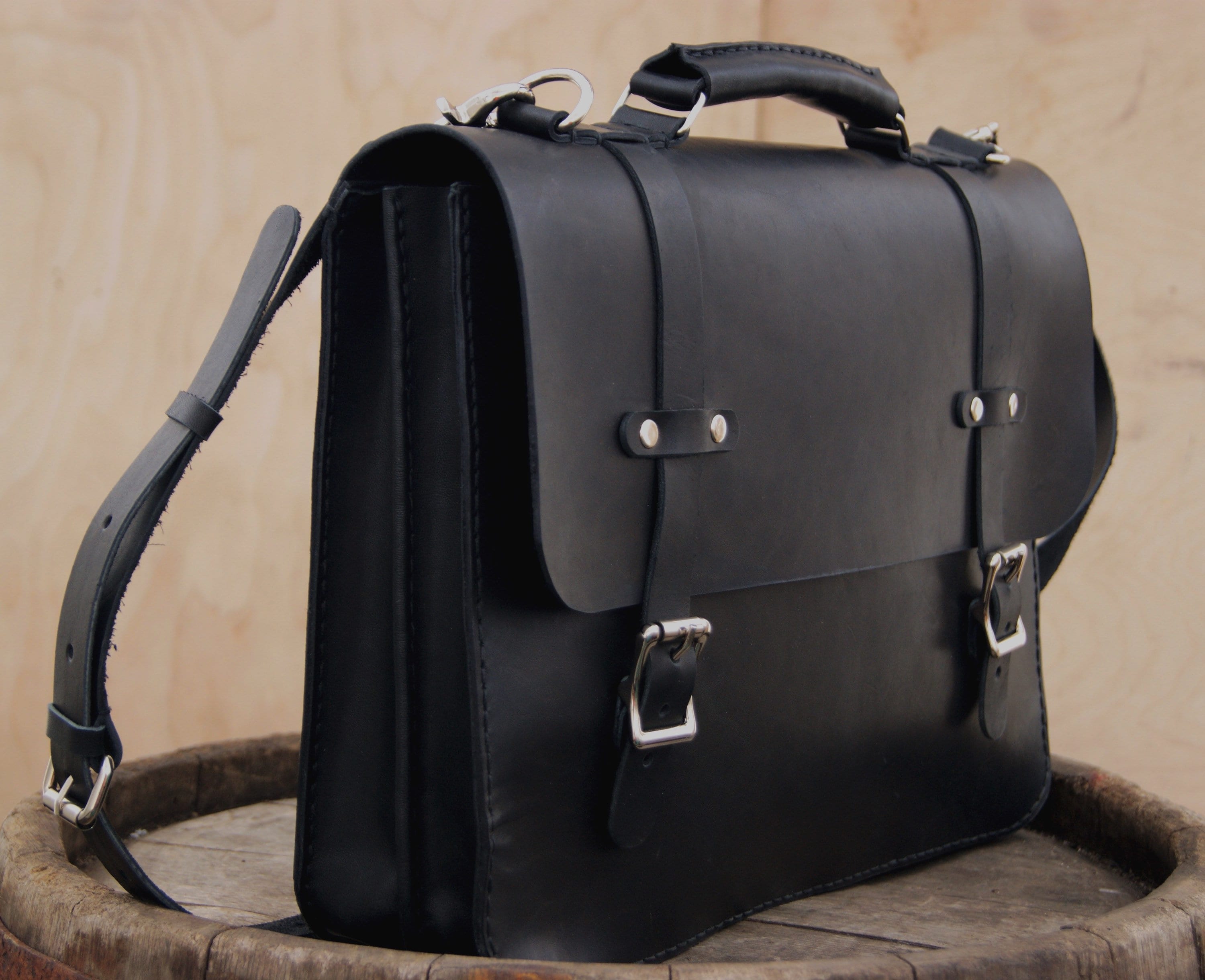 Men's Leather Bag Leather Briefcase Leather Shoulder Etsy