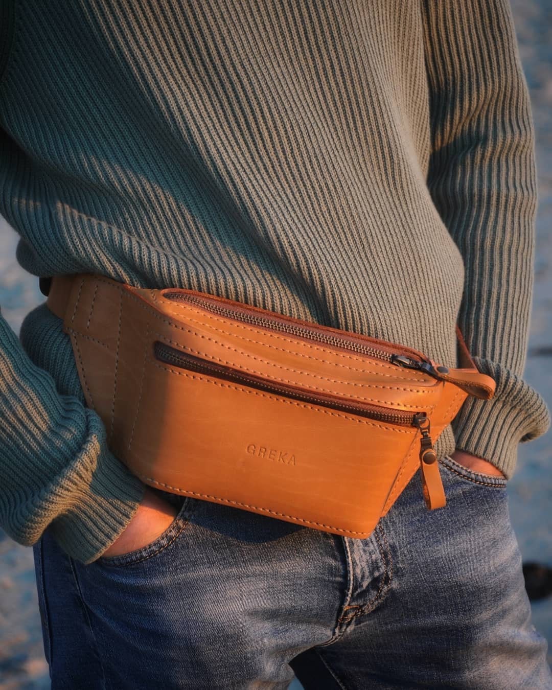 Waist bag Hermès with 2 zippers waist bag belt bag leather Etsy