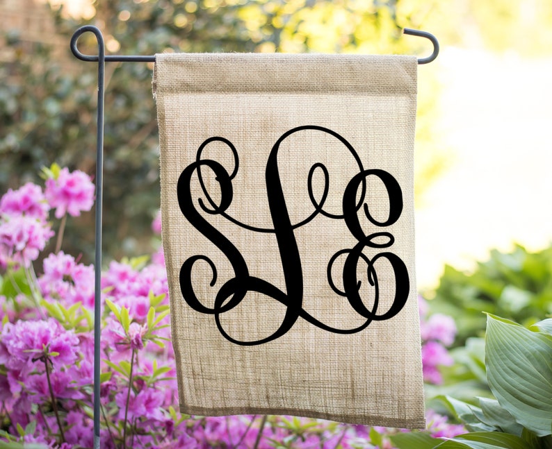 Monogram Garden Flag Initial Garden Flag Initial Flag Etsy