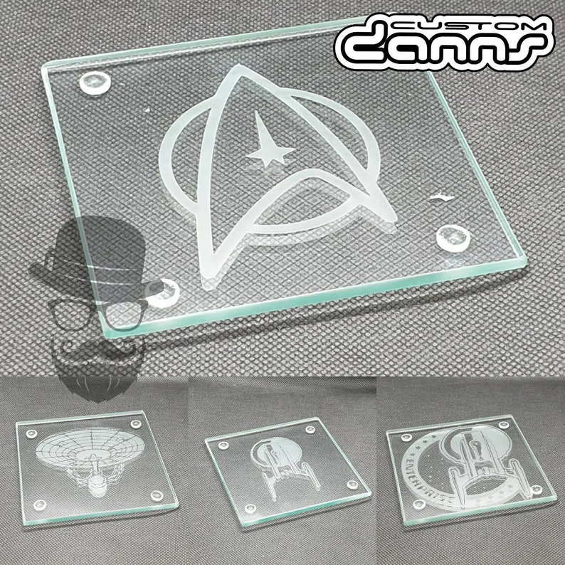 Star Trek Inspired Hand Etched Glass Coaster Gift. For Star Etsy