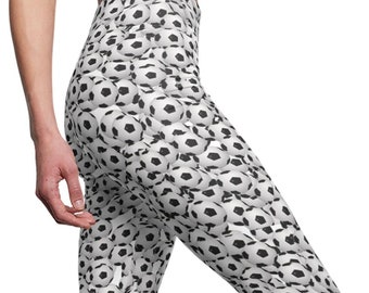 Soccer Ball Leggings: Women's Suede Yoga Pants